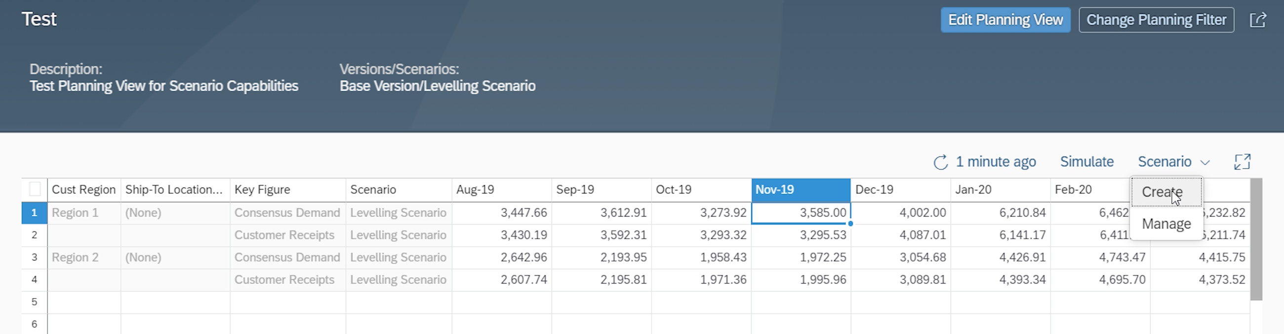 Scenarios web based planning