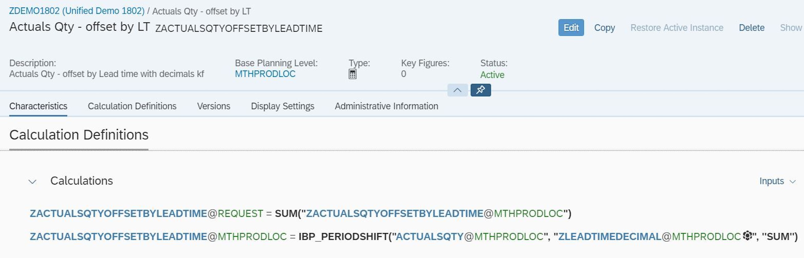 Period shift config