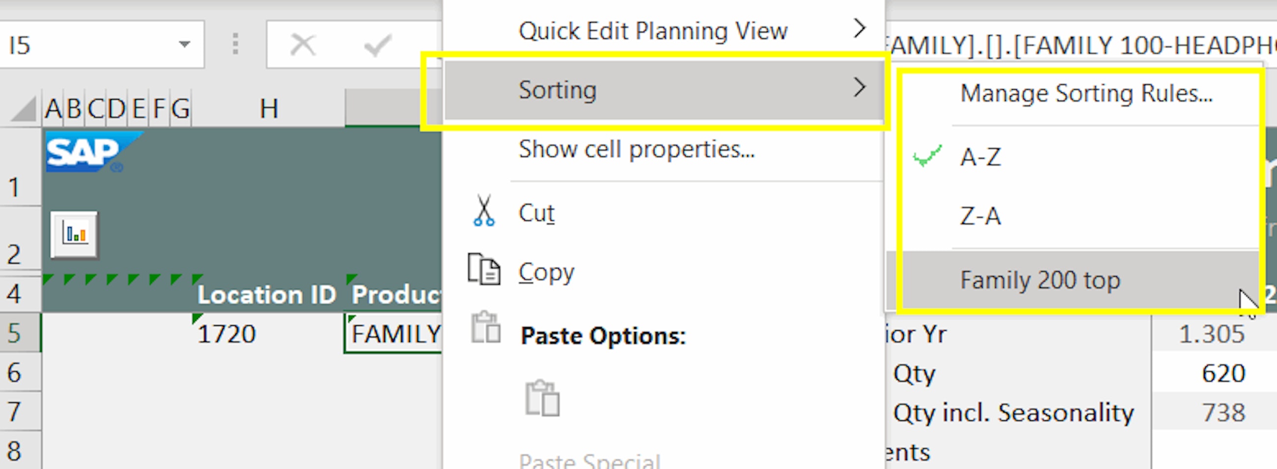 Context menu