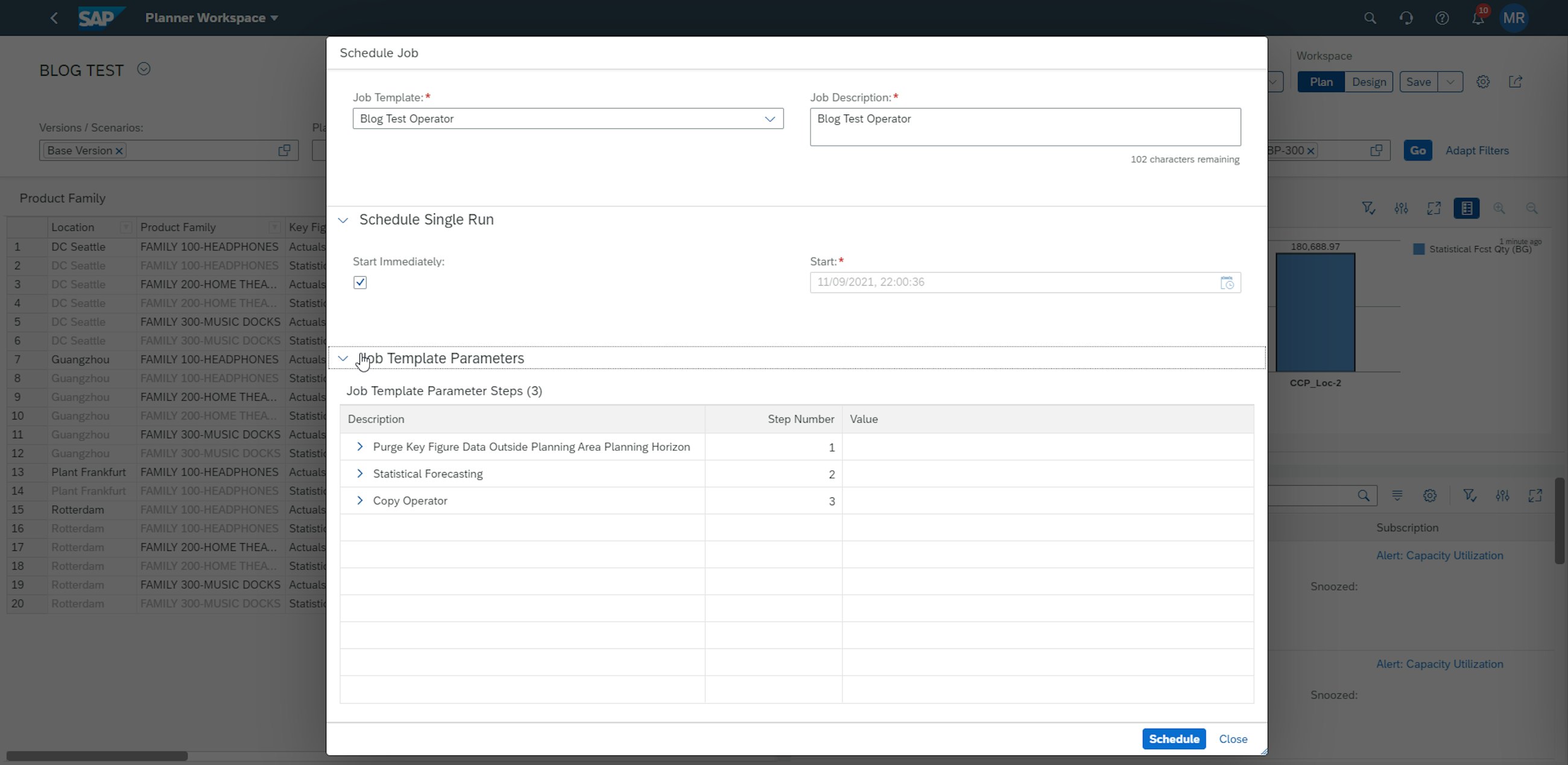 Schedule application job