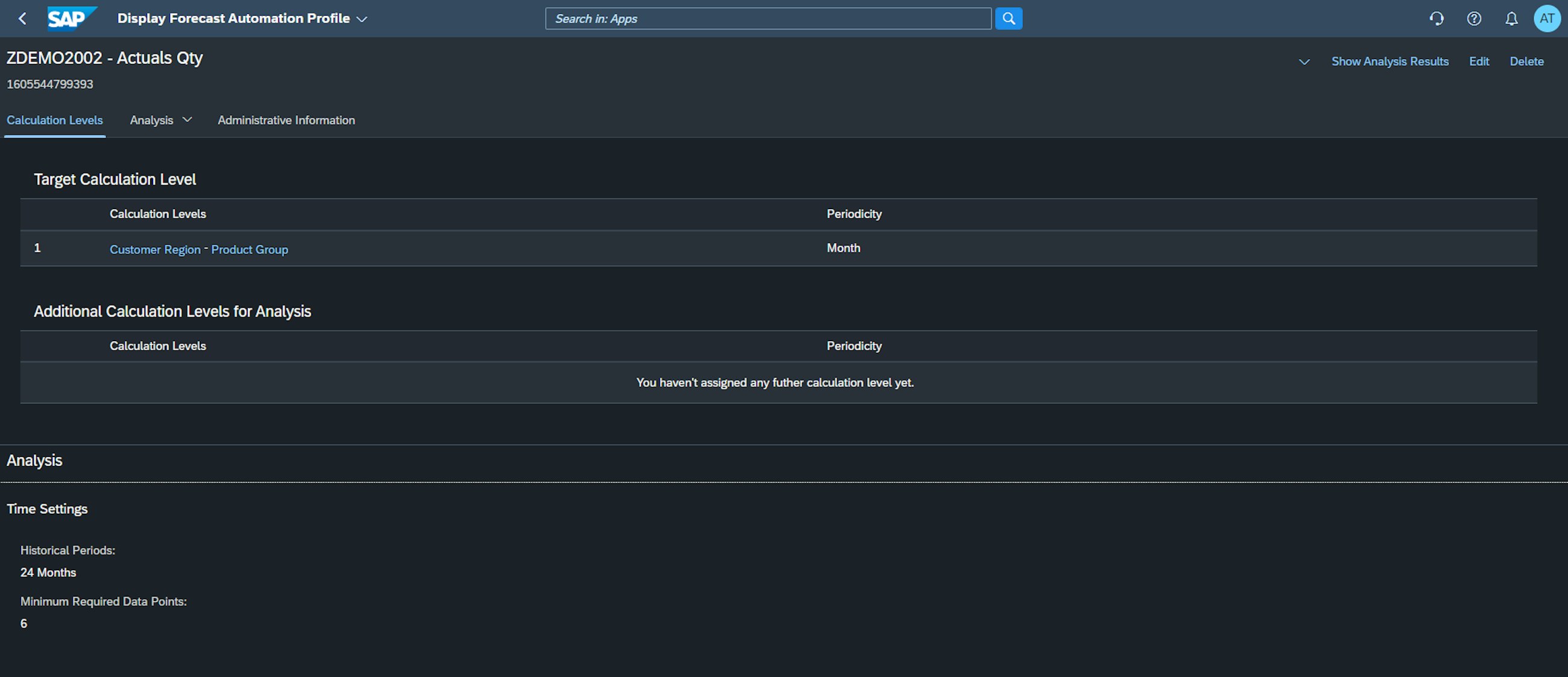 Forecast automation profile 1