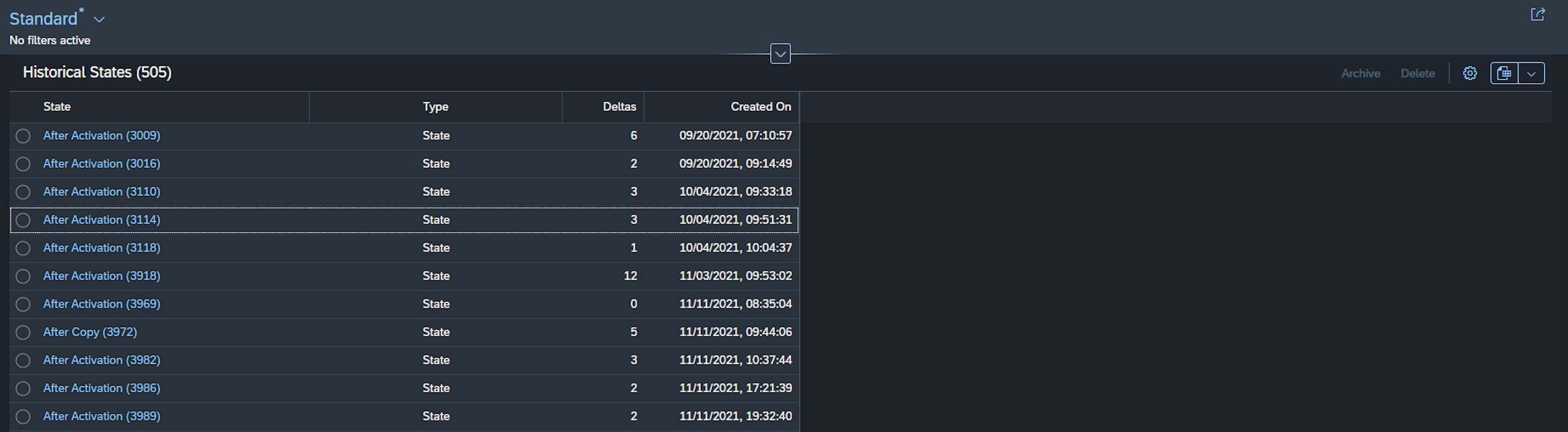 Manage historical states app 2