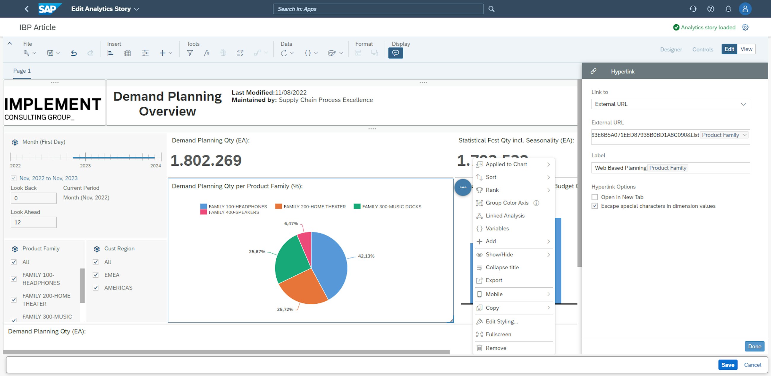 Manage analytics stories link to other systems 2